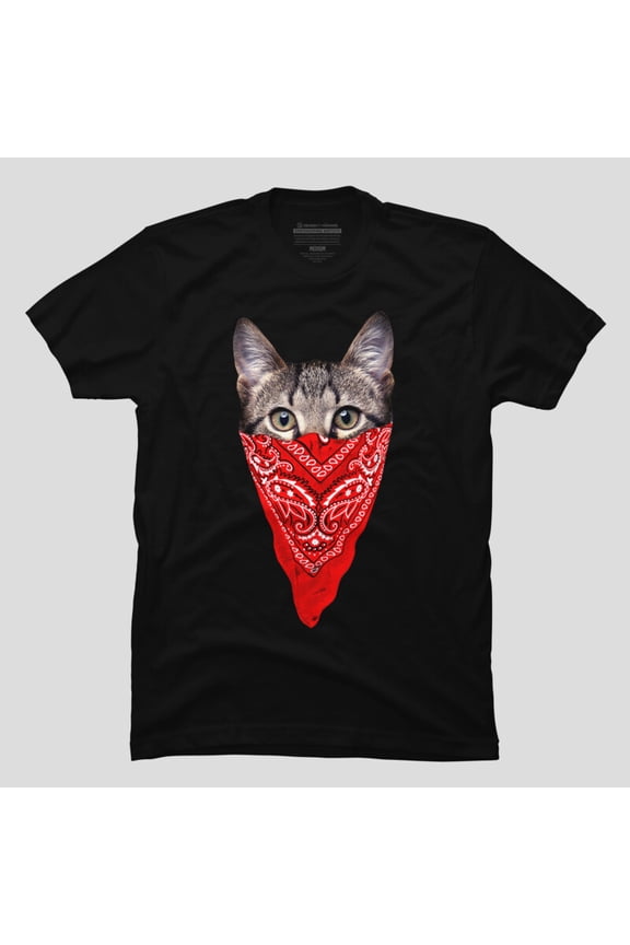 Gangster Cat Funny Cool Retro DJ Kitty Cartoon Meme Style Unisex T-Shirt, Up to Size 5XL