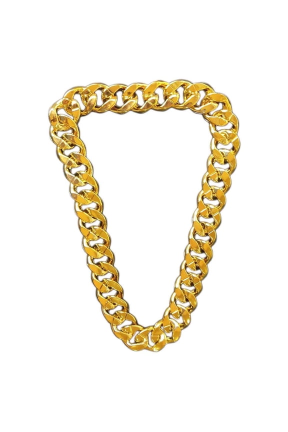 Gangster Chain Exaggerated Hip Hop Turnover Chain Necklace Plastic Faux Gold Chain Necklace Hip Hop Props
