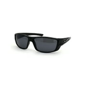 Gangster Mens Biohazard Rectangular Biker Plastic Sunglasses All Black
