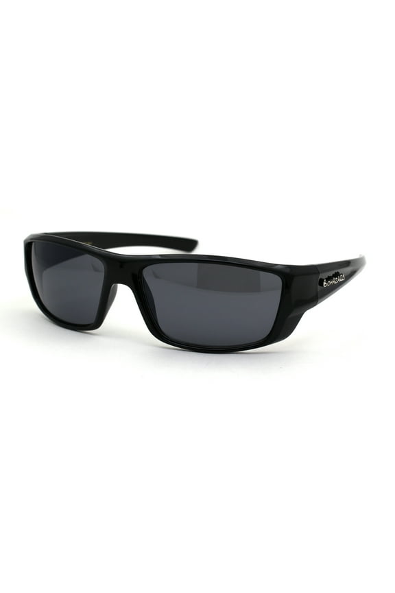 Gangster Mens Biohazard Rectangular Biker Plastic Sunglasses All Black