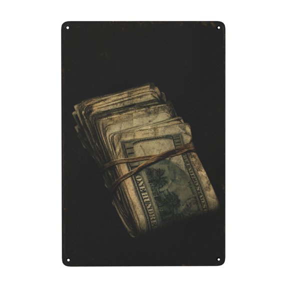 Gangster Money Bundle Metal Tin Sign For Man Cave Wall Decor 8x12 Inch