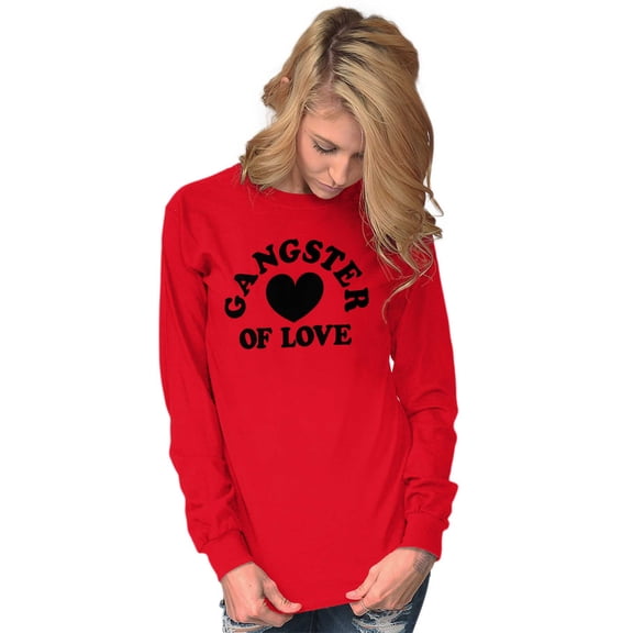 Cool Funny Gangster of Love Heart Women's Long Sleeve T Shirt Brisco Brands X