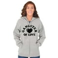 thumbnail image 1 of Cool Funny Gangster of Love Heart Zip Hoodie Sweatshirt Women Brisco Brands S, 1 of 2