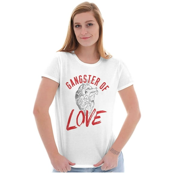 Gangster Of Love Funny Valentines Day Womens Slim Fit Graphic Tee Brisco Brands S