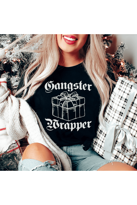Gangster Wrapper Tee Black Heather S Peachy Sunday T-Shirt