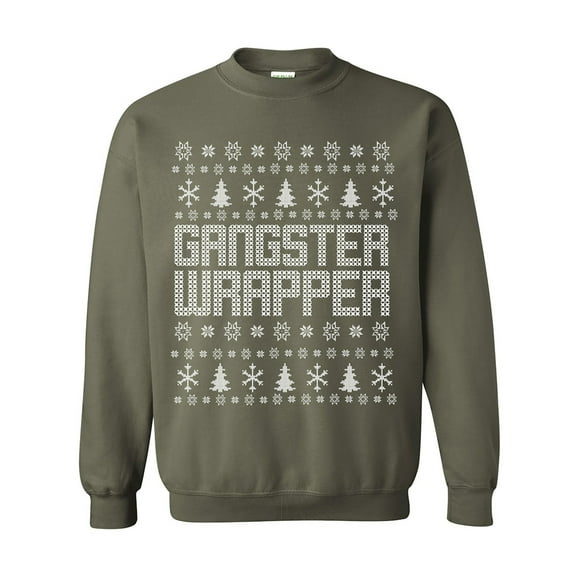 Gangster Wrapper Ugly Holiday Sweatshirt Crewneck Sweatshirt