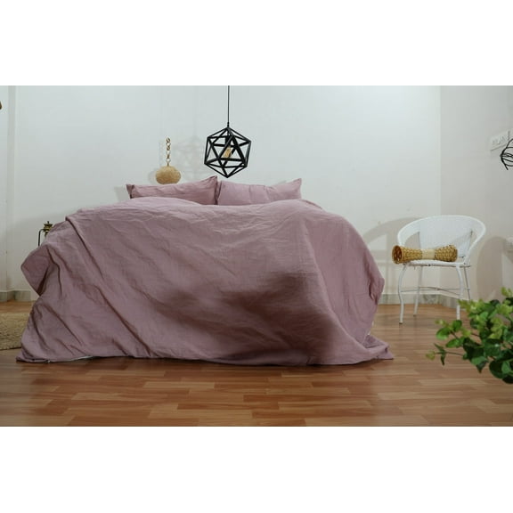 Gangwal Export Super Soft & Luxury pink Grey Colour Duvet Cover Set 3 Piece -210 Thread Count, 1 Duvet Cover with Cconut Buttons Closure & 2 Pillow Cover, 100% Cotton Duvet Cover