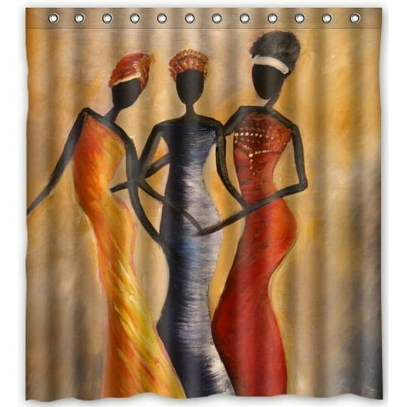 Ganma African woman painting Theme Shower Curtain Polyester Fabric Bathroom Shower Curtain 60x72 inches