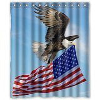 Ganma American Flag Stars And Eagle Shower Curtain Polyester Fabric Bathroom Shower Curtain 60x72 inches