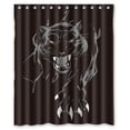 thumbnail image 1 of Ganma Animal Black Leopard Clipart Sketch Design Shower Curtain Polyester Fabric Bathroom Shower Curtain 60x72 inches, 1 of 3
