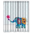 thumbnail image 1 of Ganma Animal Blue Elephant Clipart Sketch Design Shower Curtain Polyester Fabric Bathroom Shower Curtain 60x72 inches, 1 of 3