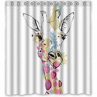 Ganma Animal Giraffe Shower Curtain Polyester Fabric Bathroom Shower Curtain 66x72 inches