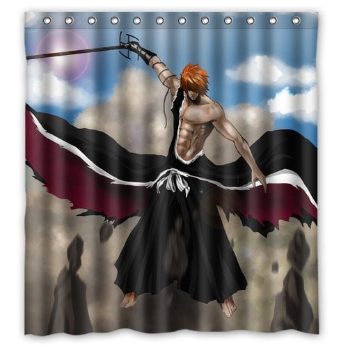 Ganma Anime Bleach Death Shower Curtain Polyester Fabric Bathroom Shower Curtain 66x72 inches