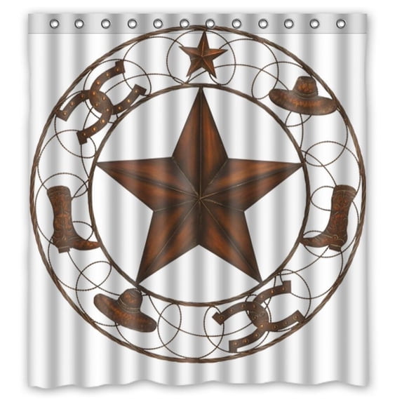 Ganma Anw Western Texas Star Shower Curtain Polyester Fabric Bathroom Shower Curtain 60x72 inches