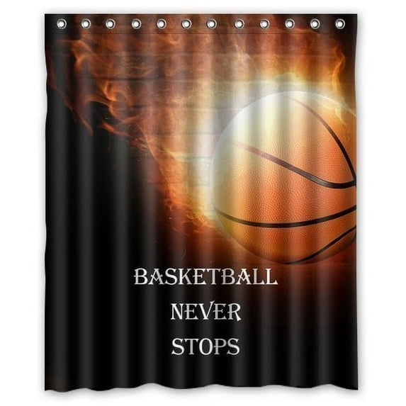 Ganma Basketball Never Stops Shower Curtain Polyester Fabric Bathroom Shower Curtain 60x72 inches