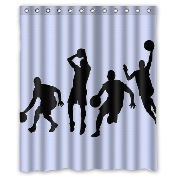 Ganma Basketball Shower Curtain Polyester Fabric Bathroom Shower Curtain 60x72 inches