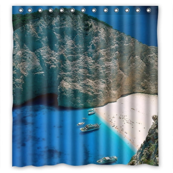 Ganma Beach Shower Curtain Polyester Fabric Bathroom Shower Curtain 66x72 inches