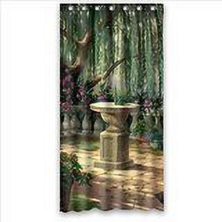 Ganma Beautiful Landscape Design Weeping Willow Shower Curtain Polyester Fabric Bathroom Shower Curtain 36x72 inches