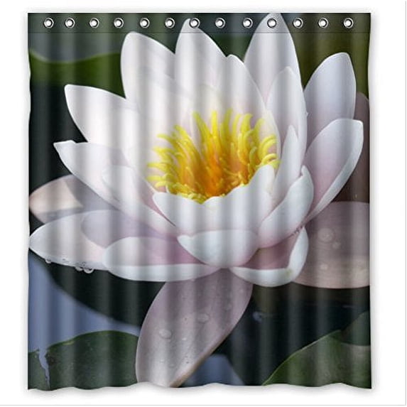 Ganma Beautiful Lotus Flower Shower Curtain Polyester Fabric Bathroom Shower Curtain 66x72 inches