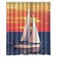 thumbnail image 1 of Ganma Beautiful Scenery:Sailing Boat In The Sunset Sailing Boat Christmas Shower Curtain Polyester Fabric Bathroom Shower Curtain 60x72 inches, 1 of 3