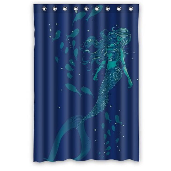 Ganma Beautiful Vintage Mermaid Modern Shower Curtain Polyester Fabric Bathroom Shower Curtain 48x72 inches