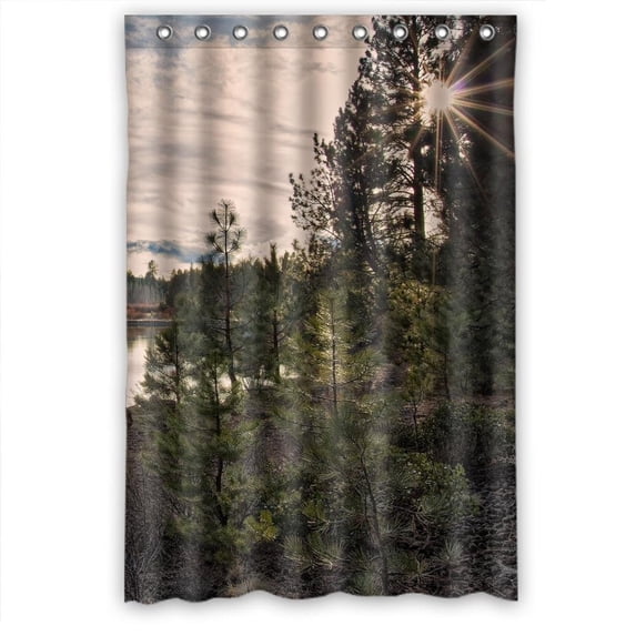 Ganma Beautiful river scenery Shower Curtain Polyester Fabric Bathroom Shower Curtain 48x72 inches