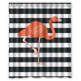 thumbnail image 1 of Ganma Black White Stripes Red Flamingo Shower Curtain Polyester Fabric Bathroom Shower Curtain 60x72 inches, 1 of 3
