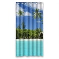 thumbnail image 1 of Ganma Blue Sea Palm Tree Sky Clouds Shower Curtain Polyester Fabric Bathroom Shower Curtain 36x72 inches, 1 of 3