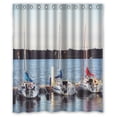 thumbnail image 1 of Ganma Boat and Sea Design Shower Curtain Polyester Fabric Bathroom Shower Curtain 60x72 inches, 1 of 3
