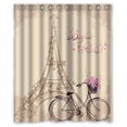 thumbnail image 1 of Ganma Bonjour Paris Eiffel Tower Shower Curtain Polyester Fabric Bathroom Shower Curtain 60x72 inches, 1 of 3