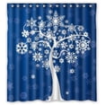 thumbnail image 1 of Ganma Botany Love Tree Blue Design Shower Curtain Polyester Fabric Bathroom Shower Curtain 66x72 inches, 1 of 3