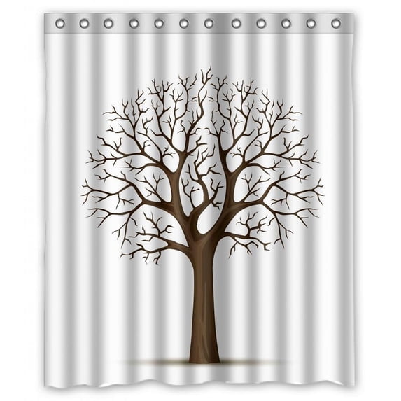 Ganma Botany Love Tree Design Shower Curtain Polyester Fabric Bathroom Shower Curtain 60x72 inches