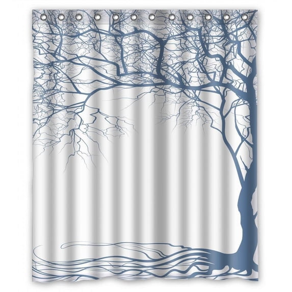 Ganma Botany Love Tree Design Shower Curtain Polyester Fabric Bathroom Shower Curtain 60x72 inches
