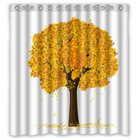 Ganma Botany Love Tree Sketch Design Shower Curtain Polyester Fabric Bathroom Shower Curtain 66x72 inches