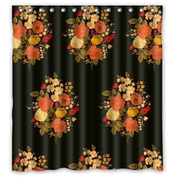 Ganma Botany Rose Flower Sweet Design Shower Curtain Polyester Fabric Bathroom Shower Curtain 66x72 inches
