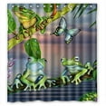 thumbnail image 1 of Ganma Butterfly Frog Green Leaves Shower Curtain Polyester Fabric Bathroom Shower Curtain 66x72 inches, 1 of 3