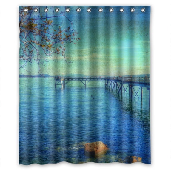 Ganma By the Sea Vintage Shower Curtain Polyester Fabric Bathroom Shower Curtain 60x72 inches