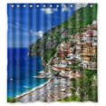 thumbnail image 1 of Ganma Castle Blue Ocean Landscape Scenery Shower Curtain Polyester Fabric Bathroom Shower Curtain 66x72 inches, 1 of 3