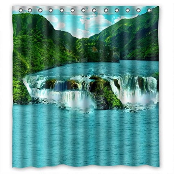 Ganma Charming Waterfall Shower Curtain Polyester Fabric Bathroom Shower Curtain 66x72 inches