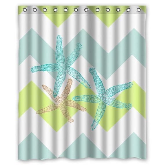 Ganma Chevron Art Pattern Shower Curtain Polyester Fabric Bathroom Shower Curtain 60x72 inches
