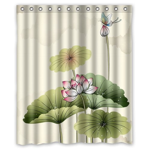 Ganma Chinese Asian And Shower Curtain Polyester Fabric Bathroom Shower Curtain 60x72 inches