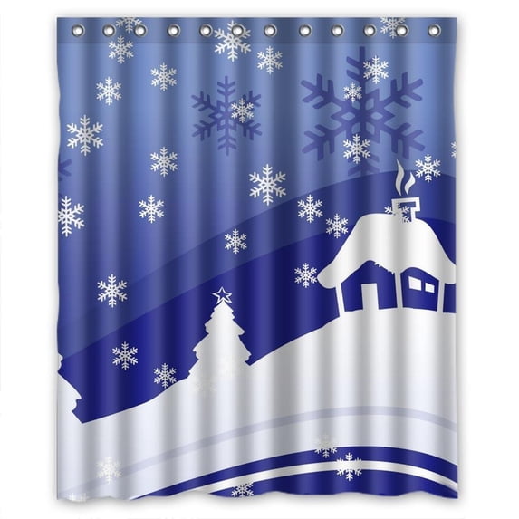 Ganma Christmas snowflakes Shower Curtain Polyester Fabric Bathroom Shower Curtain 60x72 inches
