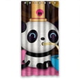 thumbnail image 1 of Ganma Clear Cute Lovely Bears Eat Noodle With Music Shower Curtain Polyester Fabric Bathroom Shower Curtain 36x72 inches, 1 of 3