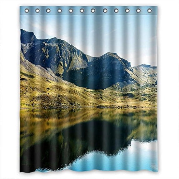 Ganma Clear Lake Design Shower Curtain Polyester Fabric Bathroom Shower Curtain 60x72 inches
