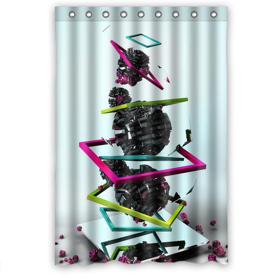 Ganma Colored object stacked Shower Curtain Polyester Fabric Bathroom Shower Curtain 48x72 inches