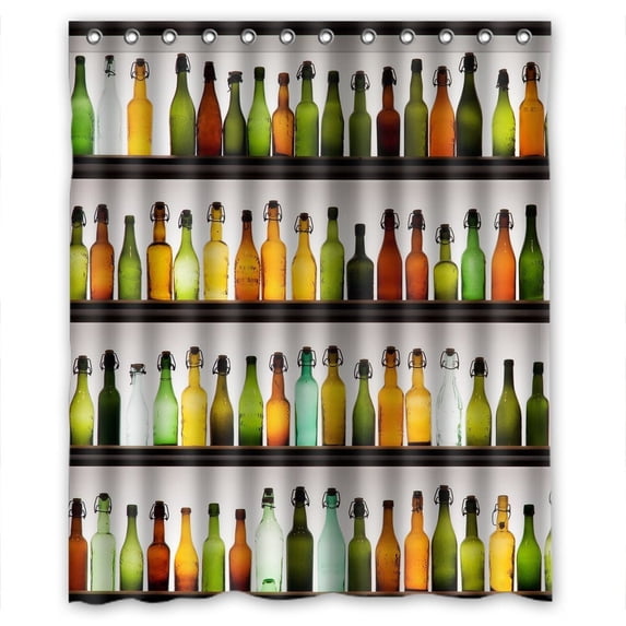 Ganma Colorful Bottles Shower Curtain Polyester Fabric Bathroom Shower Curtain 60x72 inches