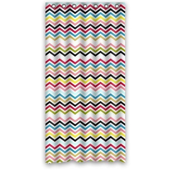 Ganma Colorful Chevron Shower Curtain Polyester Fabric Bathroom Shower Curtain 36x72 inches