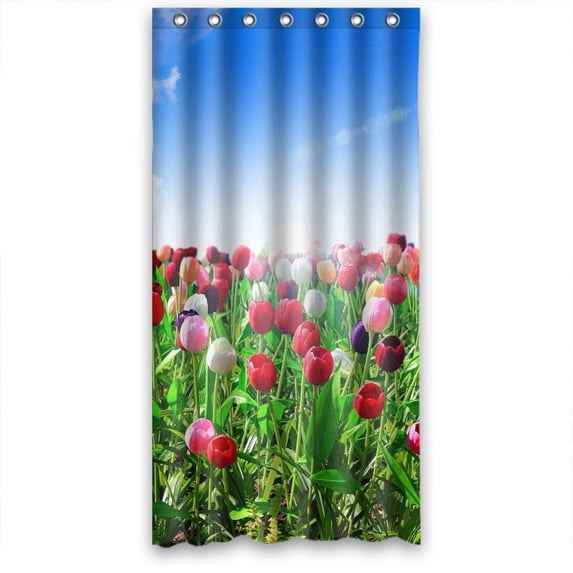 Ganma Colorful Tulips Under Bright Sunshine Wonderful Shower Curtain Polyester Fabric Bathroom Shower Curtain 36x72 inches