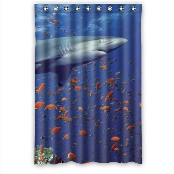 Ganma Cool Great White Shark Shower Curtain Polyester Fabric Bathroom Shower Curtain 48x72 inches