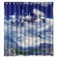thumbnail image 1 of Ganma Cool Steam Train and Cloud Shower Curtain Polyester Fabric Bathroom Shower Curtain 66x72 inches, 1 of 3